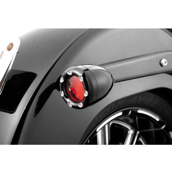 Arlen Ness 1157 Style LED Fire Ring Kit for Factory Turn Signal Housings (Red Lens, Black Trim, Red L.E.D. Trim, Dual Filament)