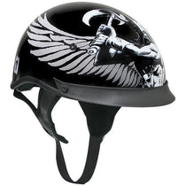 Outlaw T-72 Dual-Visor Glossy Motorcycle Half Helmet with Graphics of Viking God and Viking Symbols