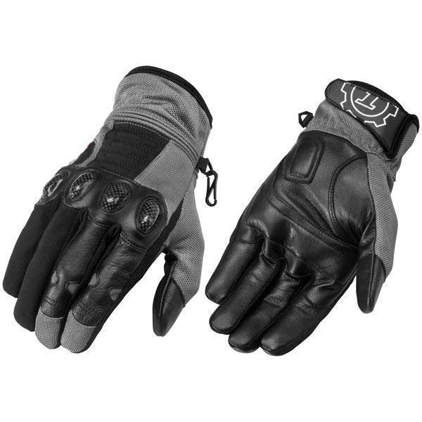 Firstgear 'Mesh-Tex' Mens Dark Gray Leather/Textile Gloves