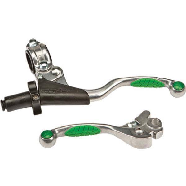 Fly Racing Pro Perch Combo Green Grip Lever for Kawasaki/Suzuki/Yamaha 2001-2010 KX65/85/100, RM125/250, YZ125/250