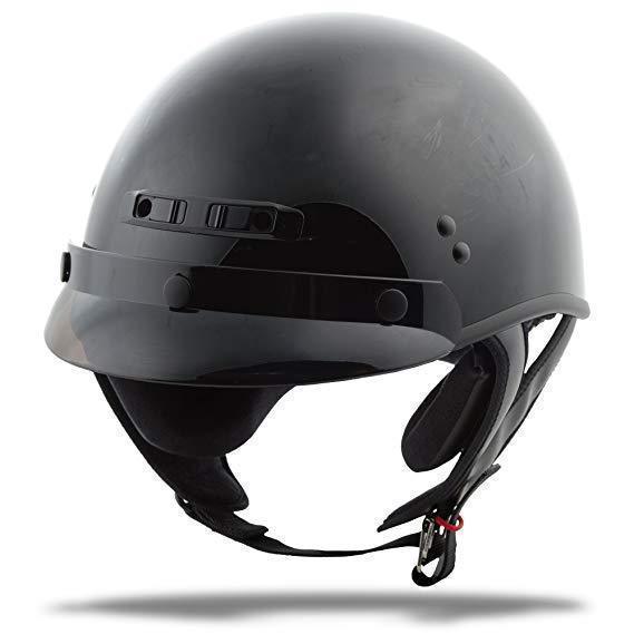 GMax GM35 Solid Fully Dressed Black Half Helmet