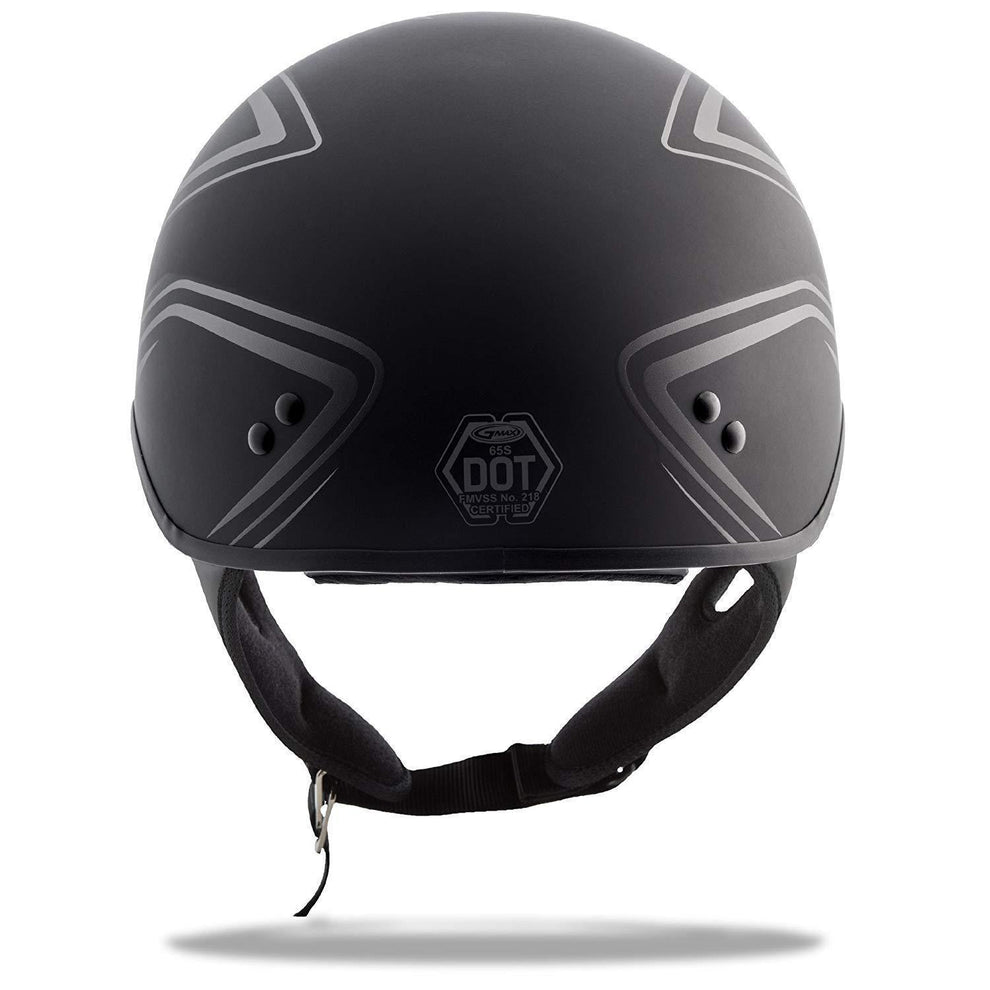 GMax GM65 Naked Torque Matte Black/Silver Half Helmet