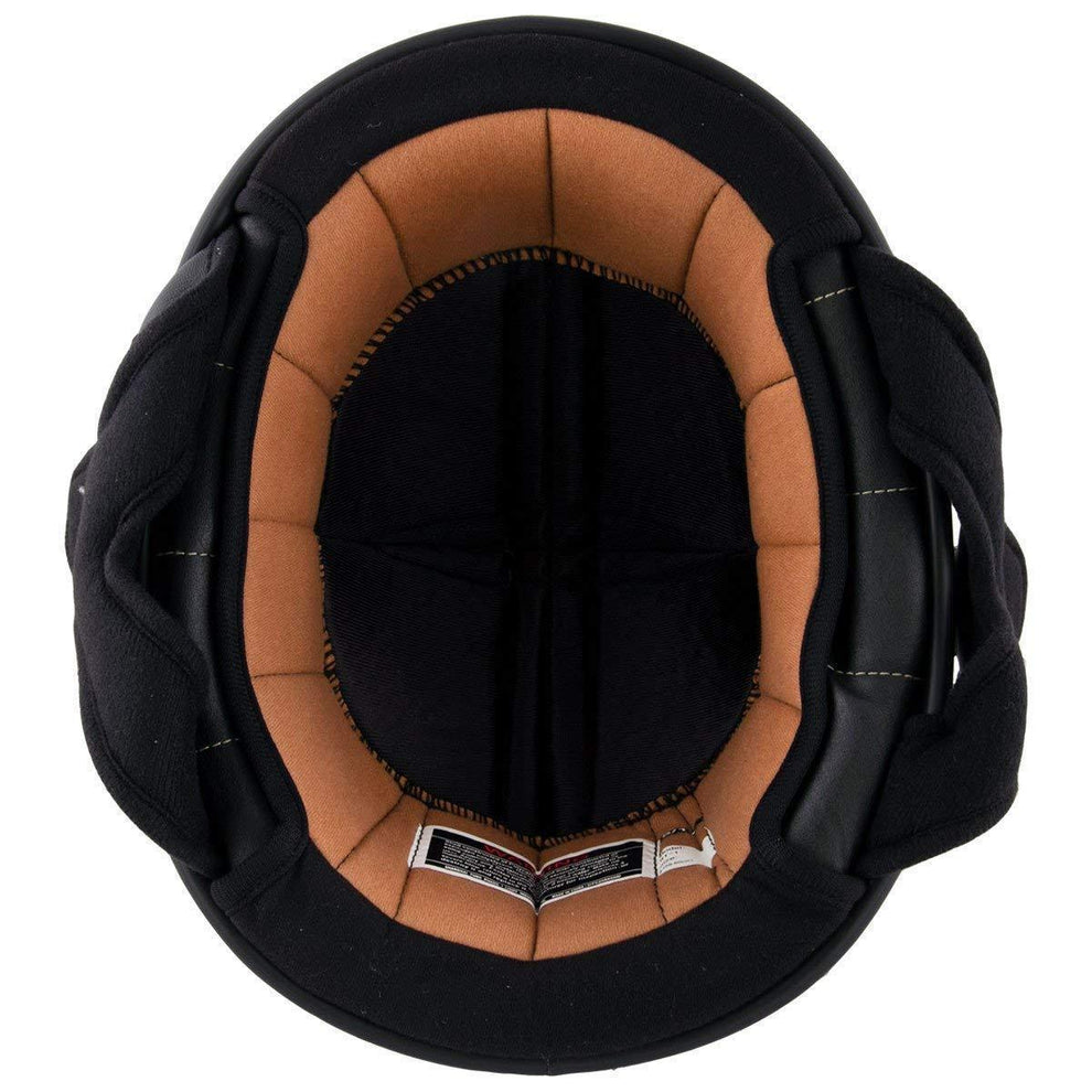 Hustler DOT HT-1 'It's Just Sex' Black Glossy Motorcycle Skull Cap Half Helmet