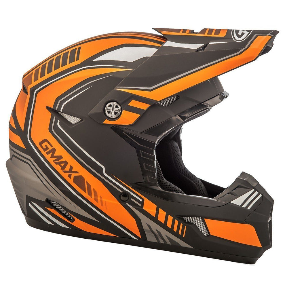 GMax MX46 Uncle Matte Black/Orange Youth Motocross Helmet