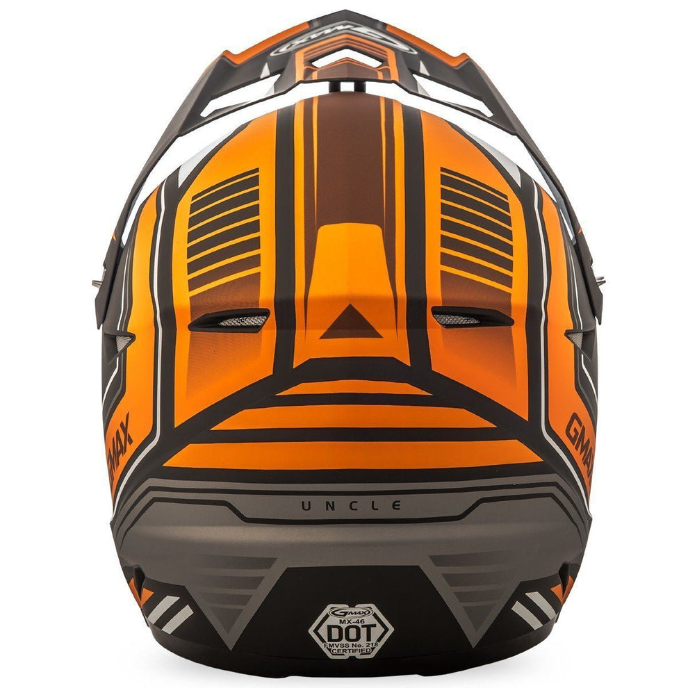 GMax MX46 Uncle Matte Black/Orange Youth Motocross Helmet