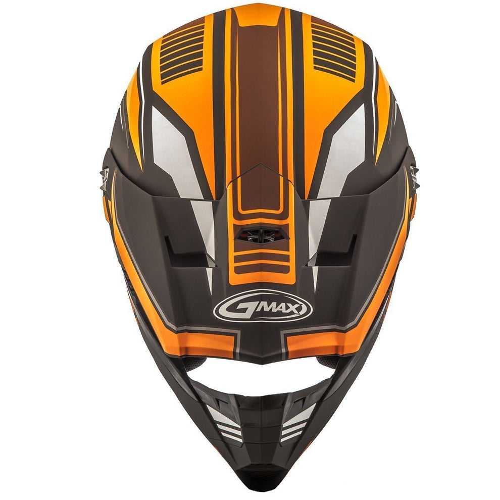 GMax MX46 Uncle Matte Black/Orange Youth Motocross Helmet