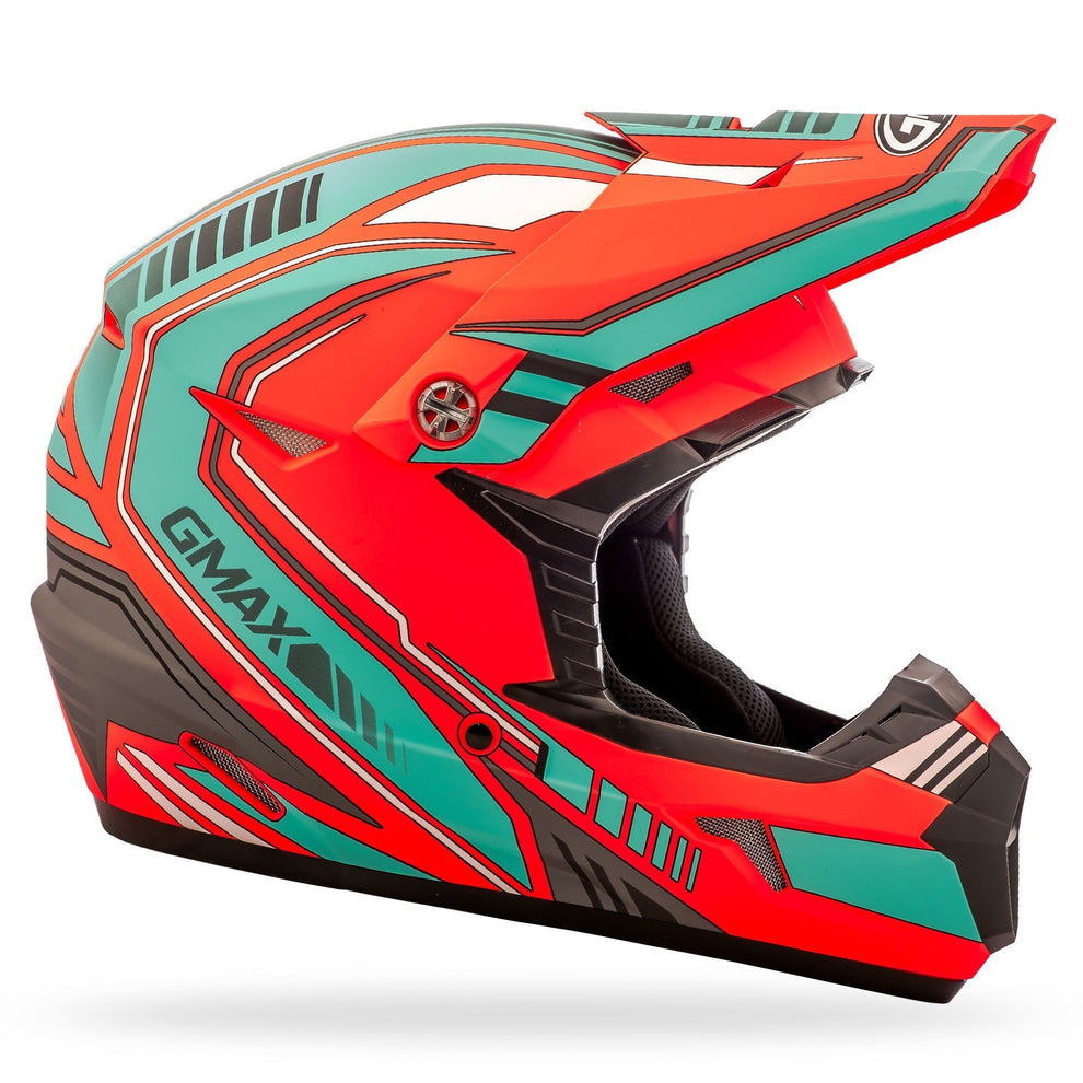 GMax MX46 Uncle Matte Orange/Teal Motocross Helmet