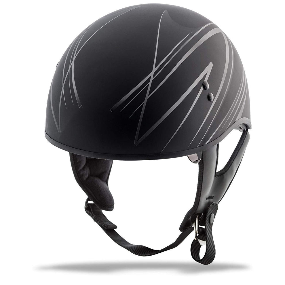 GMax GM65 Naked Torque Matte Black/Silver Half Helmet