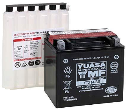 Yuasa YTX14-BS Maintenance Free VRLA Battery for 2000-2010 Piaggio Models