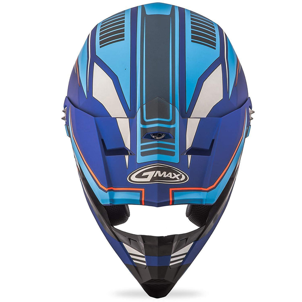 GMax MX46 Uncle Matte Blue/Hi-Viz Red Motocross Helmet