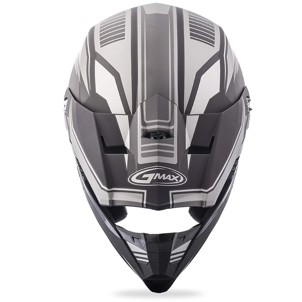 GMax MX46 Uncle Matte Black/Silver Motocross Helmet