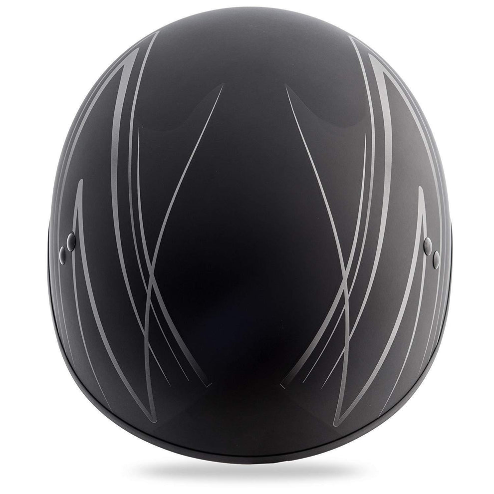 GMax GM65 Naked Torque Matte Black/Silver Half Helmet