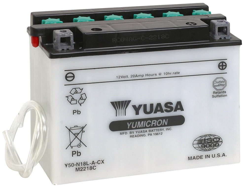 Yuasa Y50-N18L-A-CX YuMicron CX Battery for 1979-1997 Kawasaki KZ1300/VN1500 Touring Models