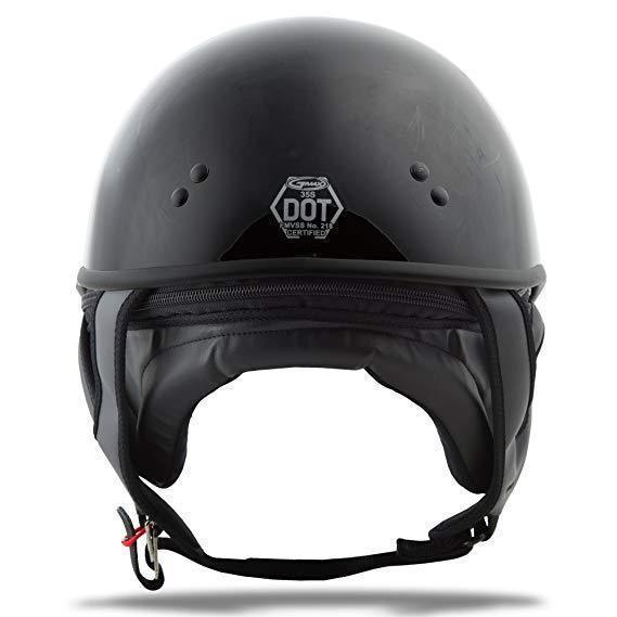 GMax GM35 Solid Fully Dressed Black Half Helmet