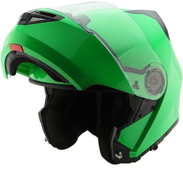 Hawk H-70 Solid Neon Green Modular Motorcycle Helmet