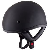 Hustler DOT HT-1 Solid Flat Black Skull Cap Helmet with Hustler Logo On Back