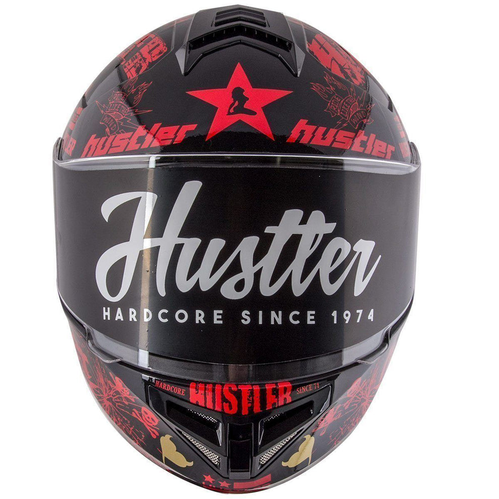 bike helmet hustler xg Hustler HT-65 'Hardcore' Black and Red Modular Helmet with Hawk Com 2 Bluetooth System