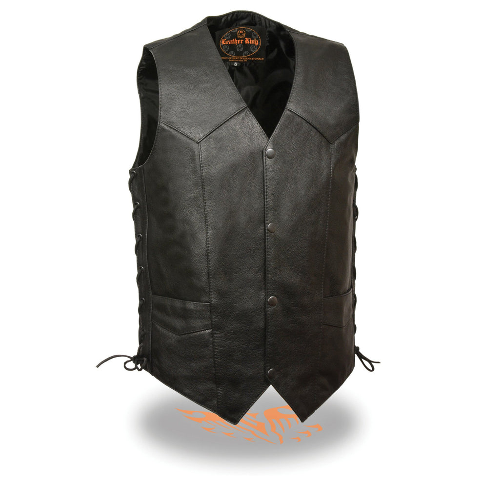 Milwaukee Leather LKM3731 Men's Classic Side Lace Leather Vest with Gun Pockets