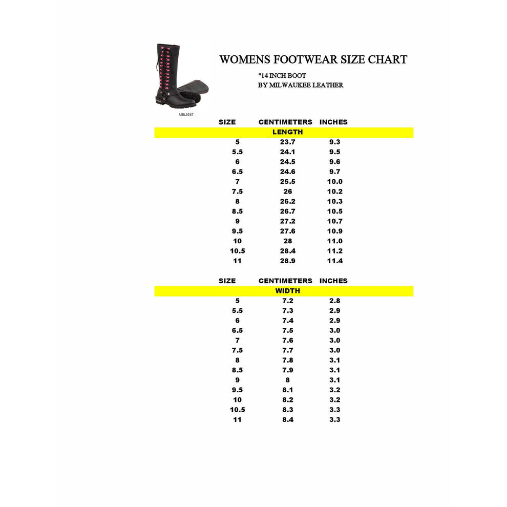 Milwaukee Leather Boots MBL9367 Ladies  14  Inch Leather Harness Boots with Fuchsia Accent Lacing