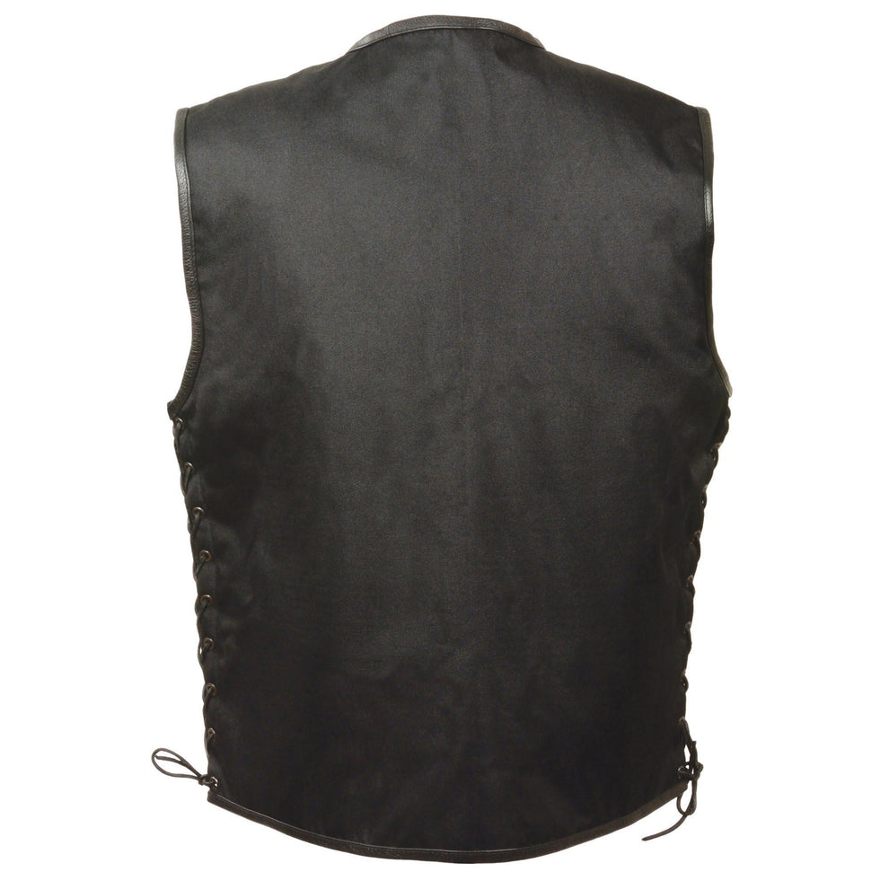 Men’s Textile Zipper Front Side Lace Vest