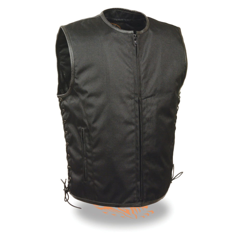 Men’s Textile Zipper Front Side Lace Vest