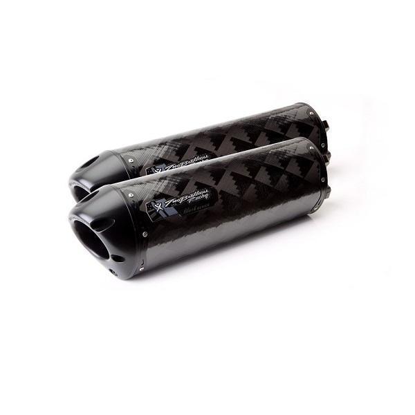 Two Brothers Racing M-2 Black Series Carbon Fiber Slip-on Exhaust System for 2006-2007 Kawasaki ZX-10R Dual