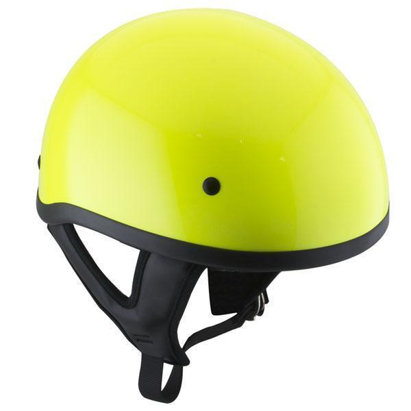 Outlaw T68 DOT Glossy High-Vis Yellow Half Helmet with Outlaw 50 'Nemesis' Vintage Face Mask with Detachable Motorcycle Goggles