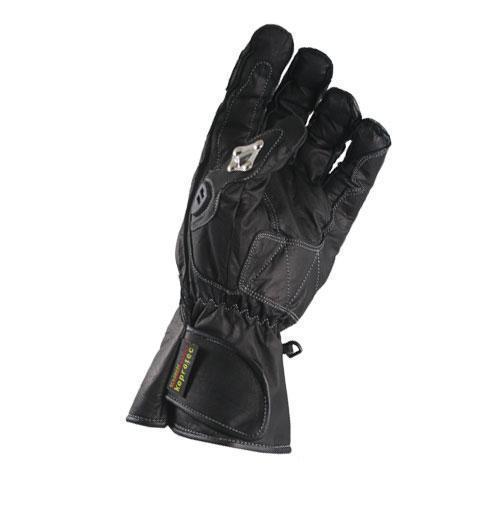 Xelement XG1470 Men's Black Naked Stainless Steel Premium Leather Padded Racing Gloves