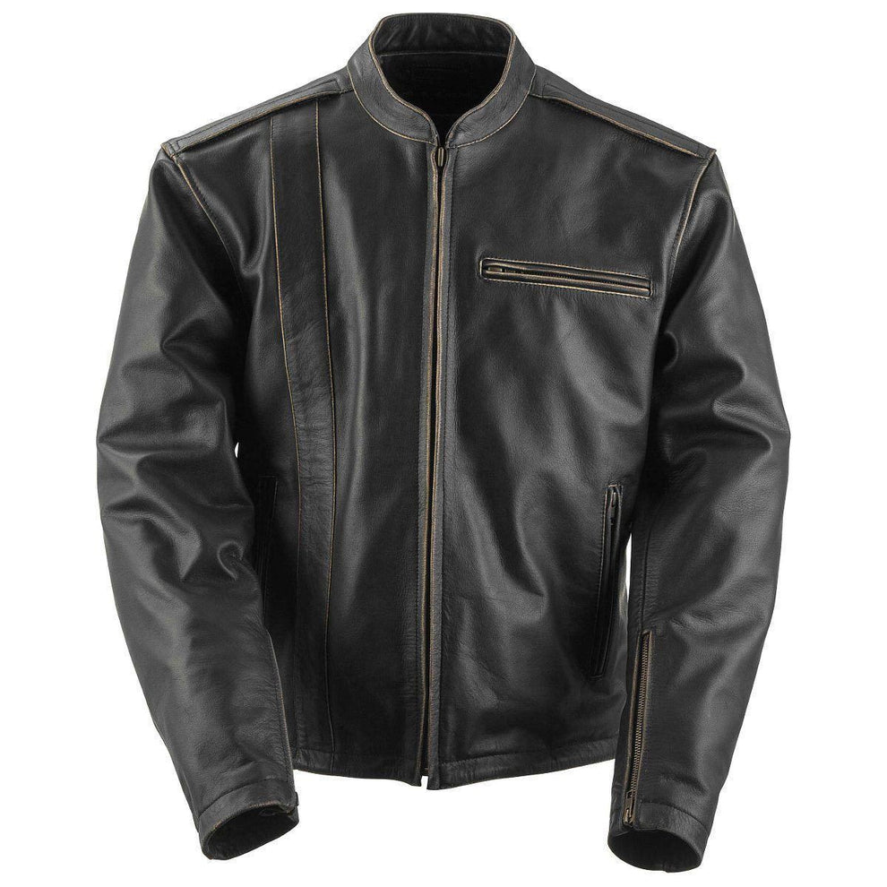 Black Brand Compression Men's Dark Brown Leather Jacket