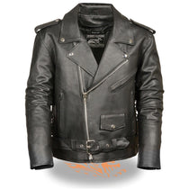 Event Leather Men's Classic Side Lace Leather Motorcycle Jacket