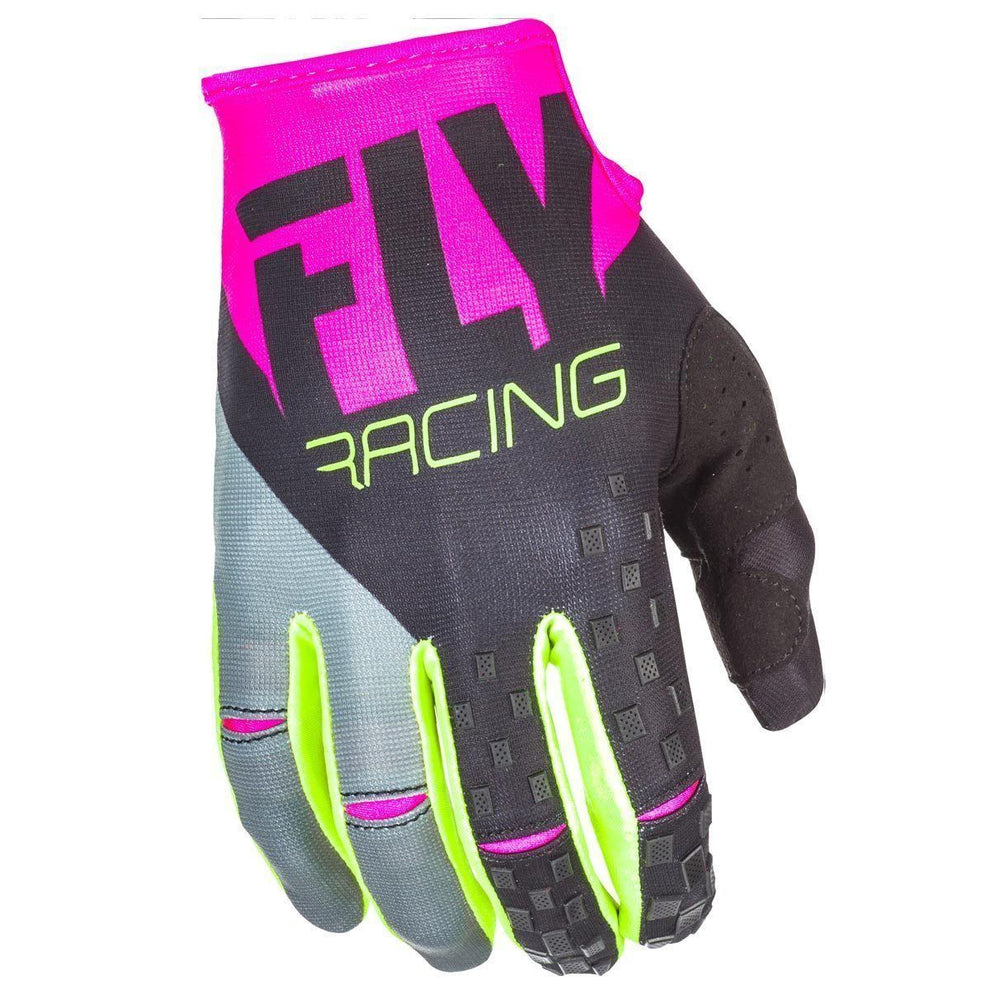 Fly Racing Kinetic Outlaw Men's Black/Neon Pink/Hi-Viz Yellow Motocross Gloves