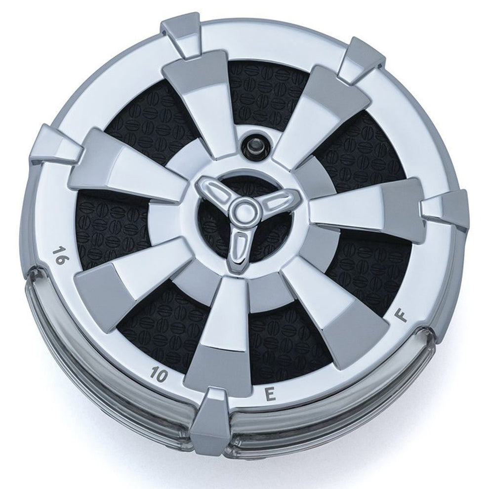 Kuryakyn Alley Cat LED Fuel and Battery Gauge for Harley Davidson 1994-2016 FLHR, 2000-16 FLST, 1991-2016 FXD, 1988-94 FXR, 2015-16 FLRT