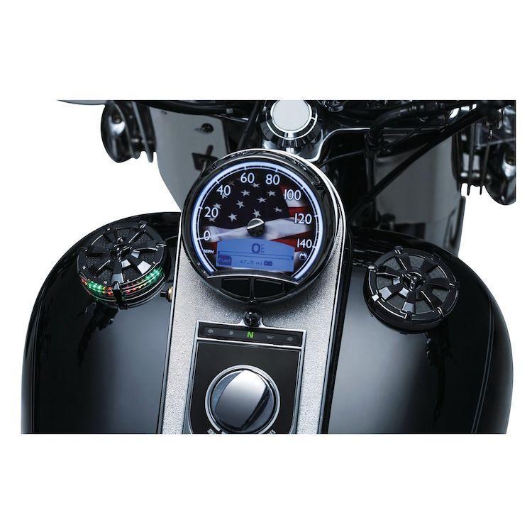 Kuryakyn Alley Cat LED Fuel and Battery Gauge for Harley Davidson 1994-2016 FLHR, 2000-16 FLST, 1991-2016 FXD, 1988-94 FXR, 2015-16 FLRT