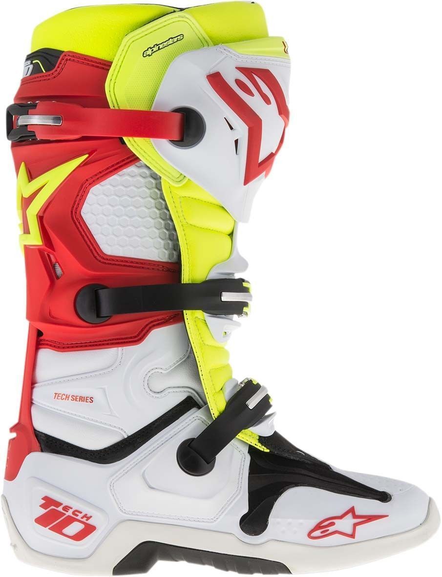 Alpinestars Tech 10 Men's White/Red/Fluorescent Yellow Motocross Boots