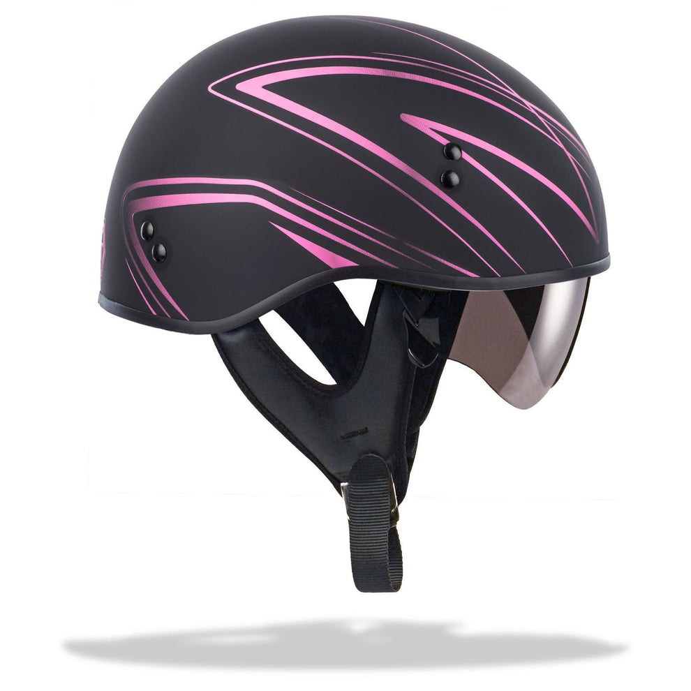 GMax GM65 Naked Torque Matte Black/Pink Half Helmet