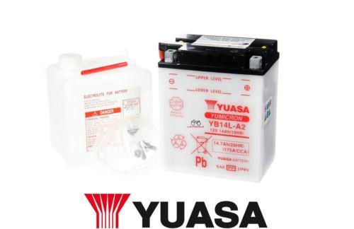 Yuasa YB14L-A2 YuMicron Battery for 1977-2010 Kawasaki KL/KZ/VN/ZL/ZN/ZX Models