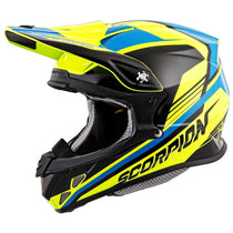 Scorpion VX-R70 Ascend Neon Yellow/Blue Motocross Helmet